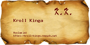 Kroll Kinga névjegykártya